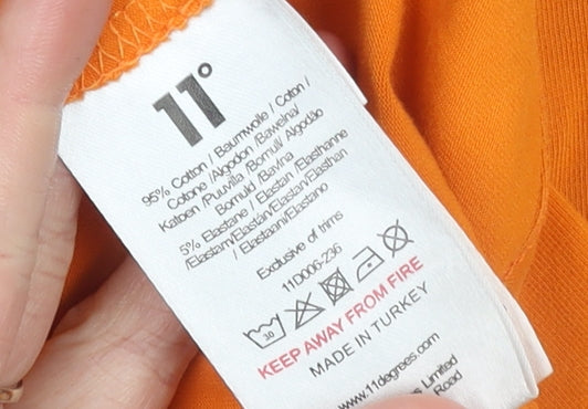 11 Degrees Men's Orange Slim Fit Crew Neck Short Sleeve T-Shirt Size S