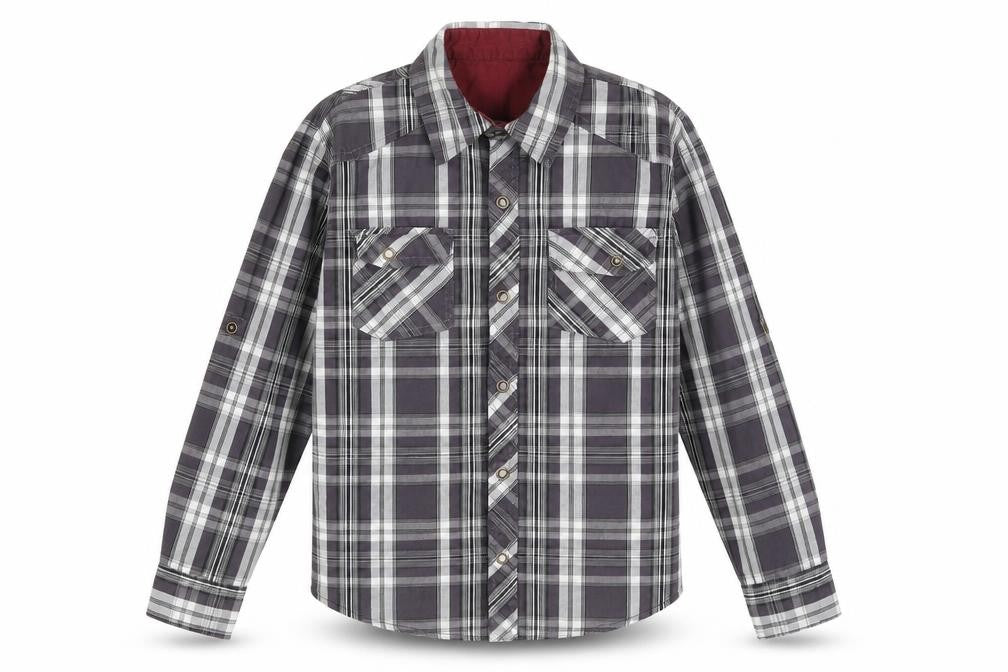 St. Bernard for Dunnes Boys Grey Check Button-Up Long Sleeve Shirt 8-9 Years