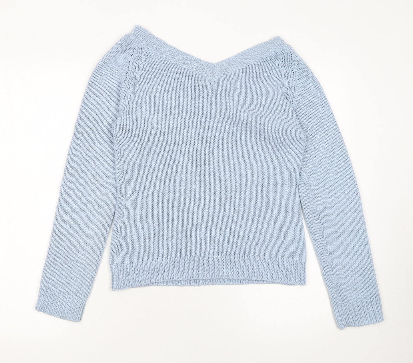 Energy Womens Blue V-Neck Acrylic Knit Jumper XL
