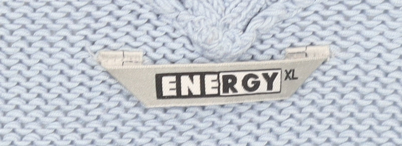 Energy Womens Blue V-Neck Acrylic Knit Jumper XL