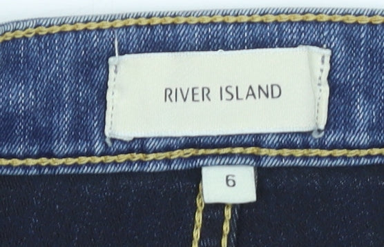 River Island Women’s Blue Skinny Mid Rise Stretch Jeans Size 6