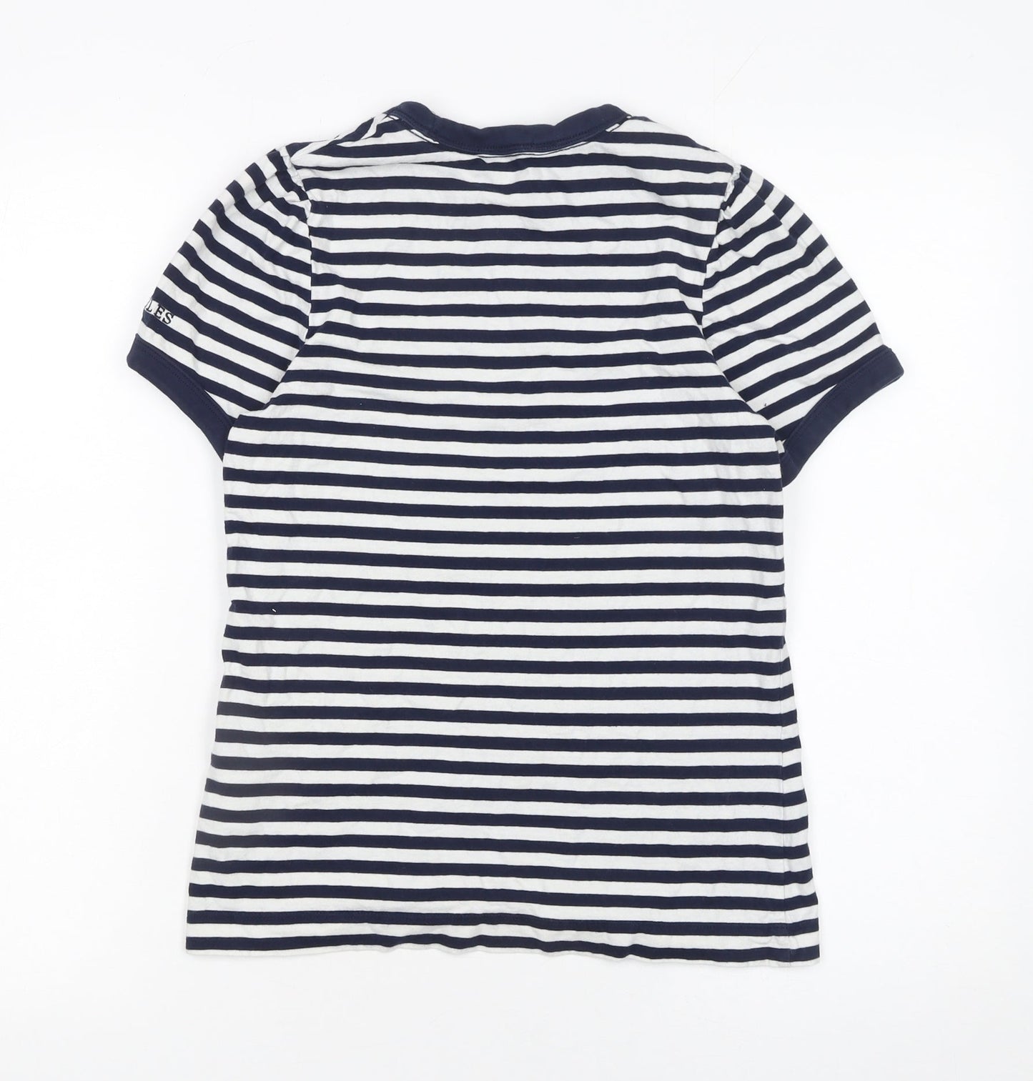 Joules Women's Navy White Striped Short Sleeve Cotton T-Shirt UK 8