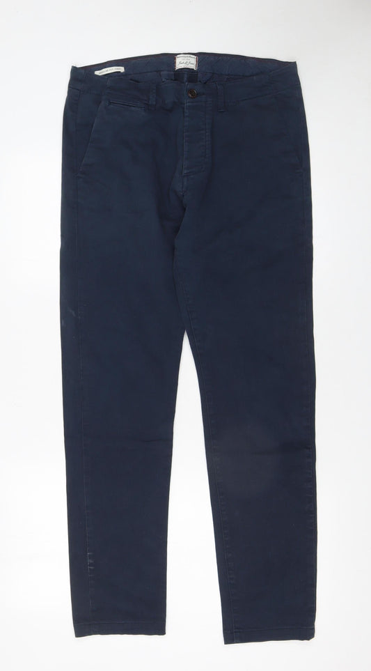 Jack & Jones Men’s Blue Slim Fit Chino Trousers 30W 34L