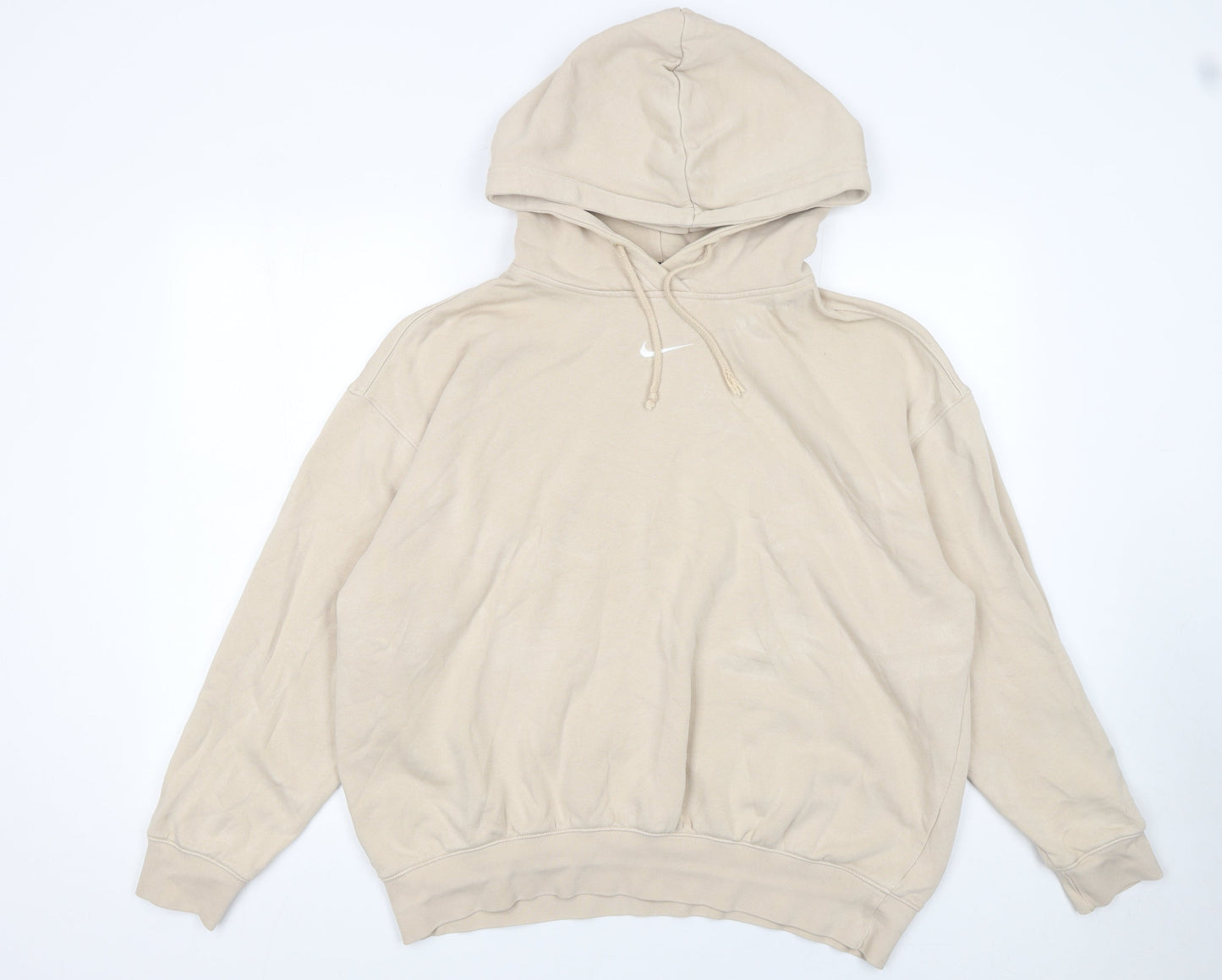 Nike Women’s Beige Pullover Hoodie M Cotton Blend Casual