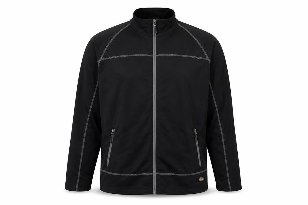 Dickies Men’s Black 2XL Softshell Track Jacket Full Zip Activewear