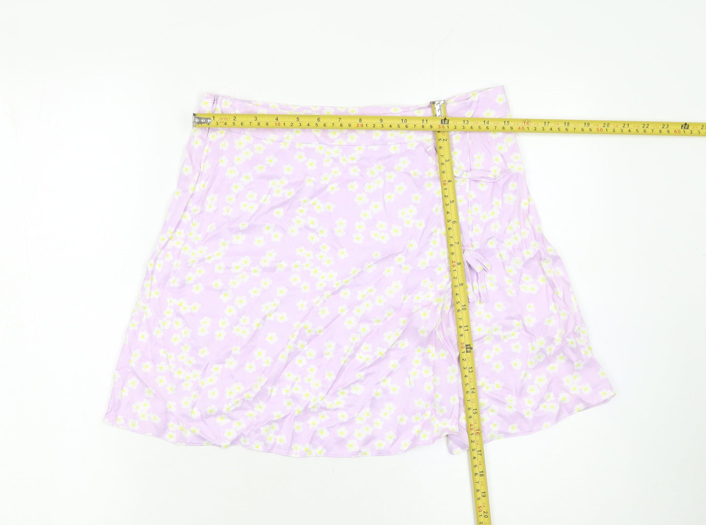 Primark Women’s Purple Floral Wrap Short Skirt Size 12