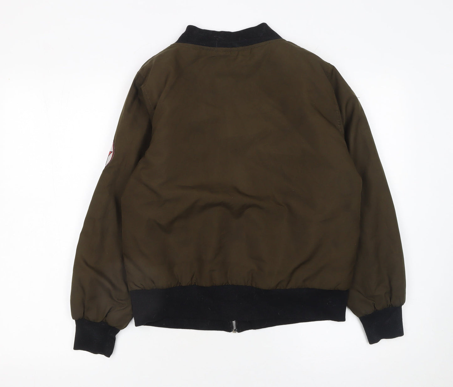Rising Women’s Brown Bomber Jacket S Embroidered Patches Casual