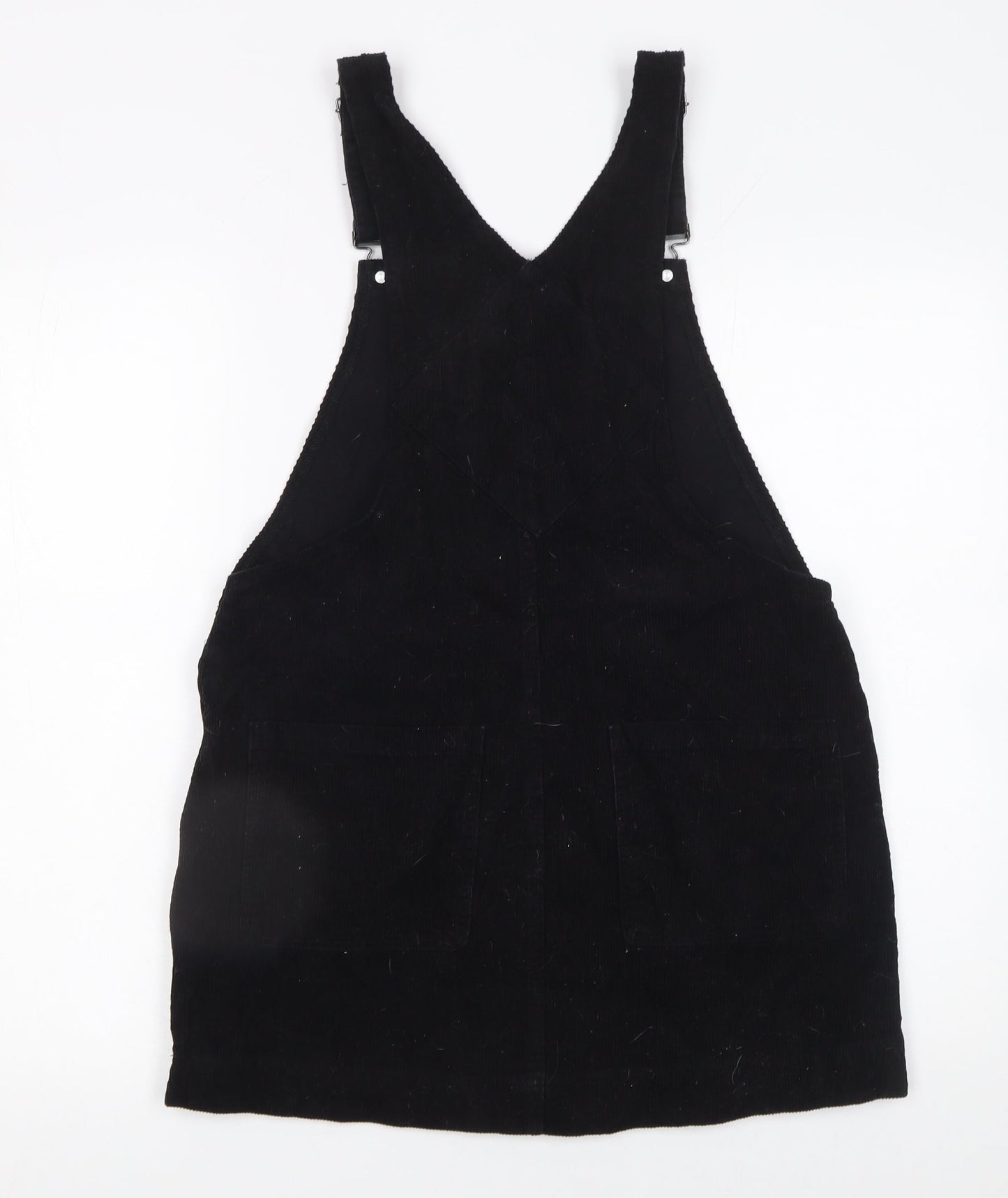 Brave Soul Women's Black Corduroy Pinafore Dress L