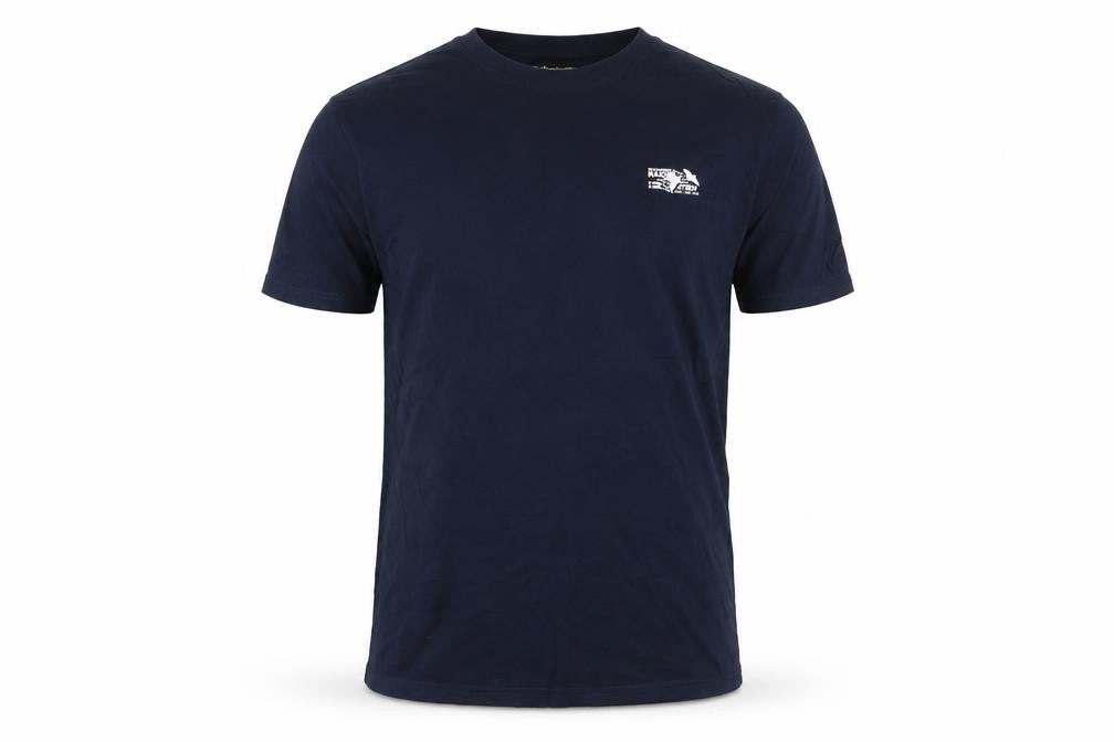 Atlas For Men Navy Blue Crew Neck Cotton T-Shirt Men's Medium