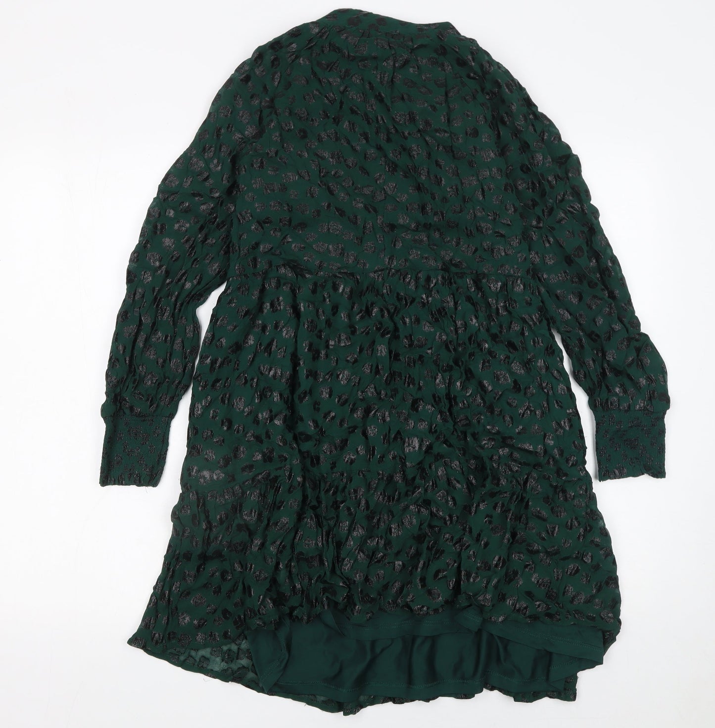 Gallery Women Green Animal Print Knee Length A-Line Dress Size S
