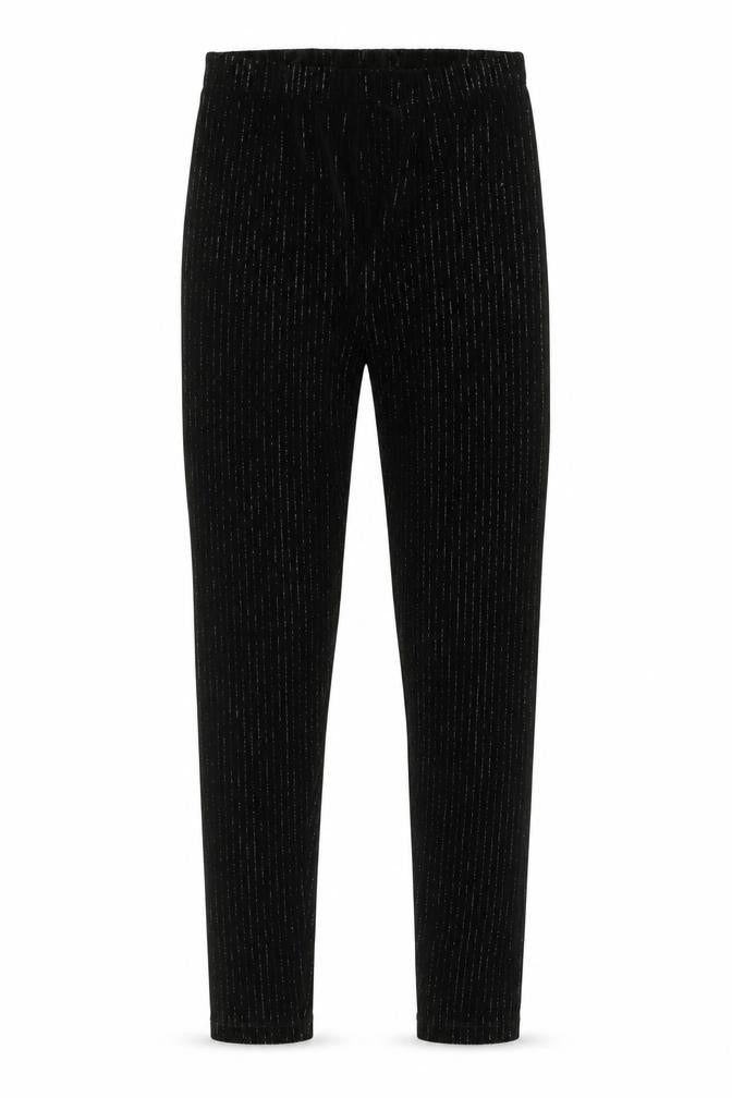 St. Bernard for Dunnes Stores Girls Black Velvet Leggings 26in Waist Elastic Waistband