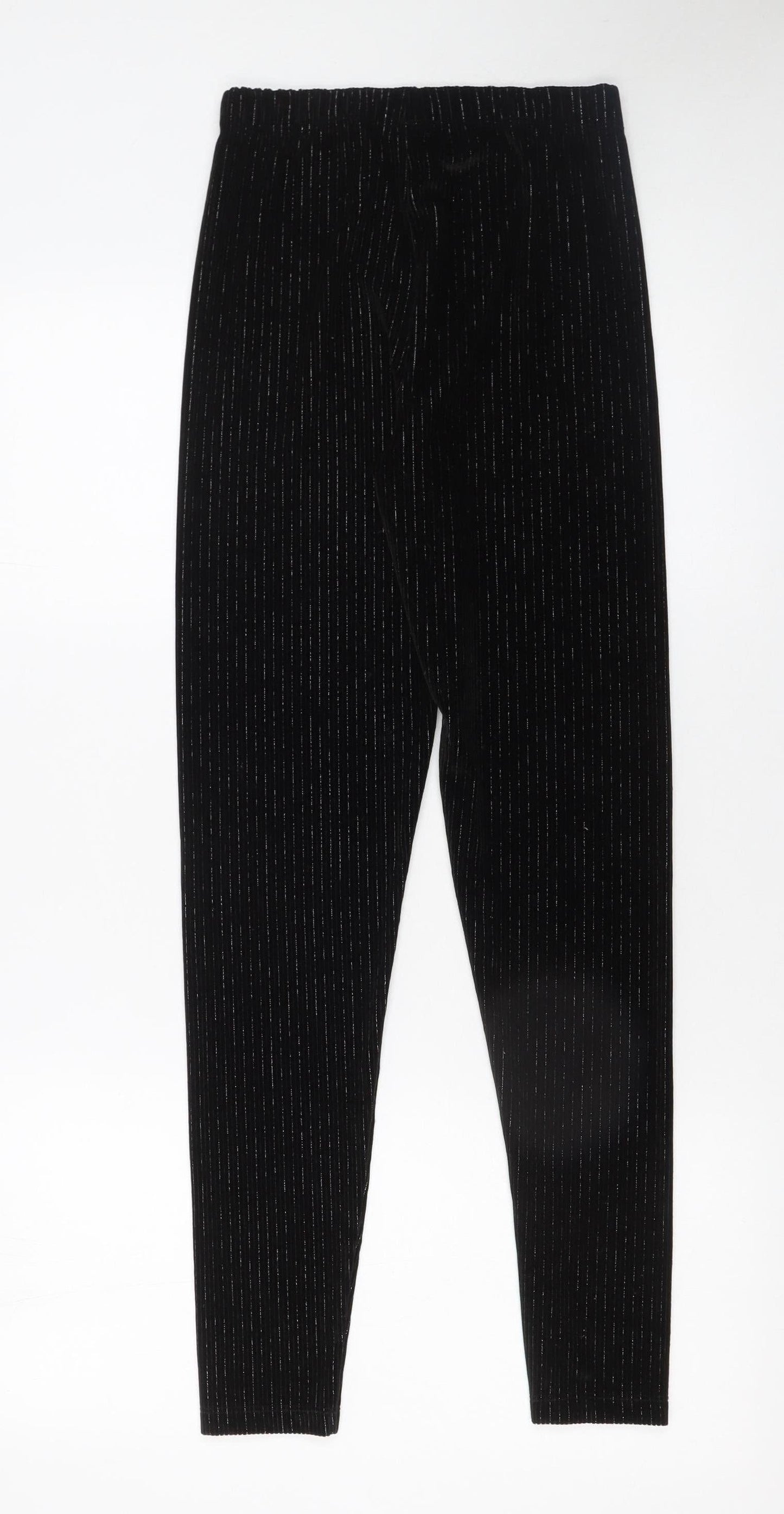 St. Bernard for Dunnes Stores Girls Black Velvet Leggings 26in Waist Elastic Waistband