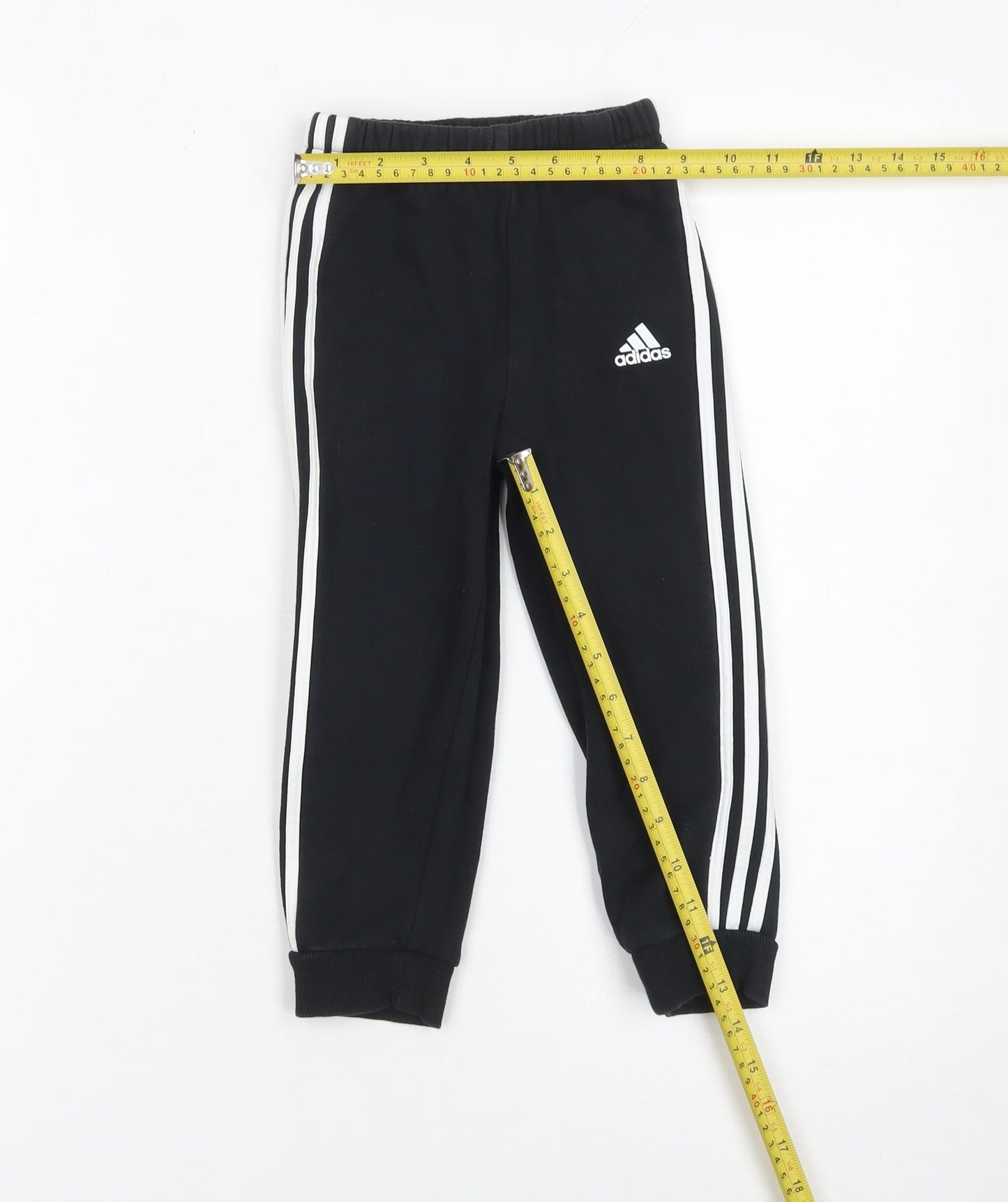Adidas Boys Black 3-Stripe Hoodie & Joggers Tracksuit Set 3 Years
