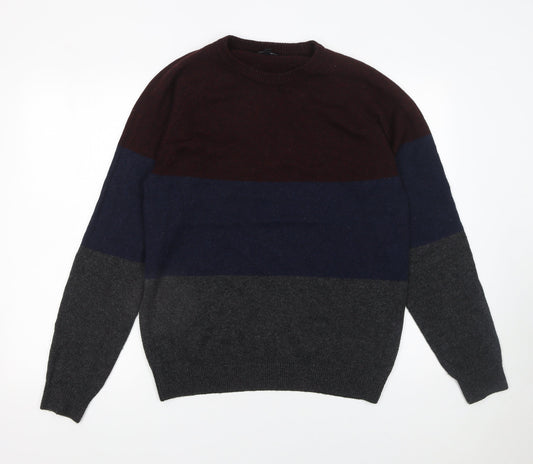 Next Men's Multicoloured L Crew Neck Striped Pullover Jumper