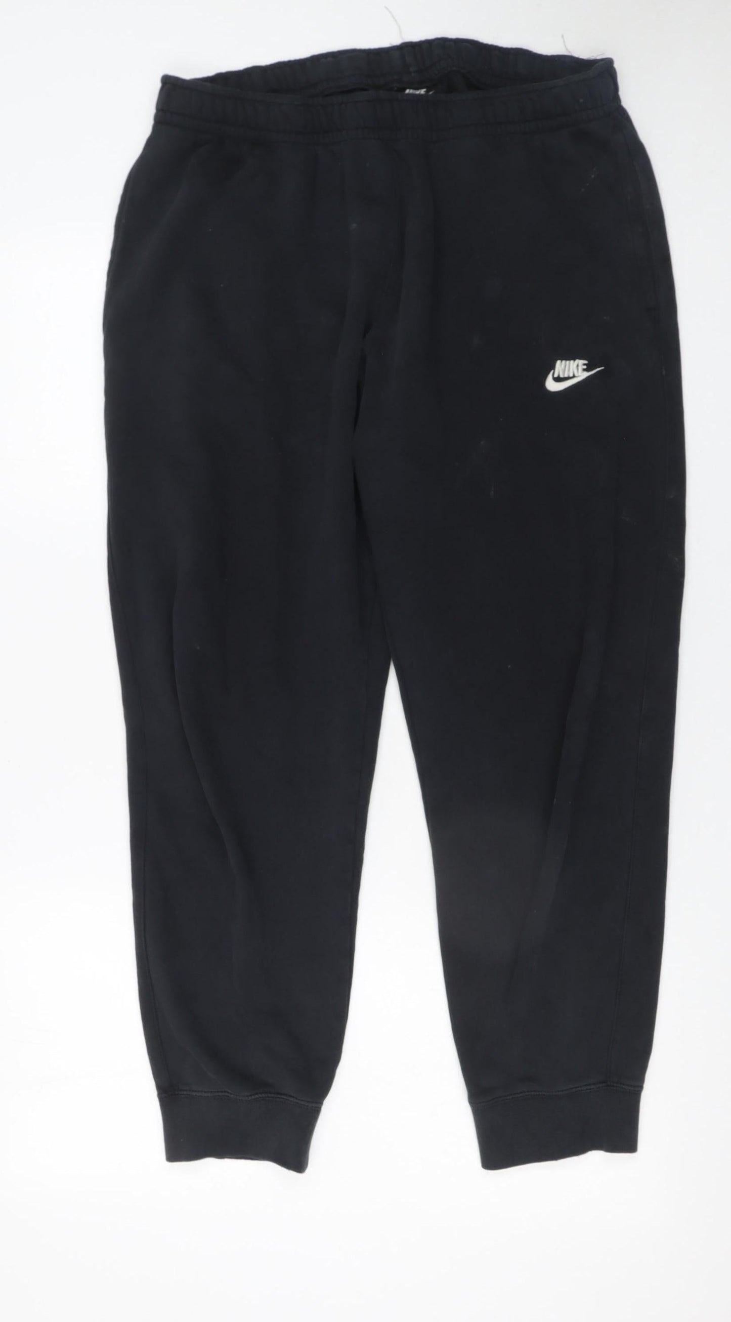 Nike Men's Black Jogger Sweatpants L Regular Fit Tapered Logo