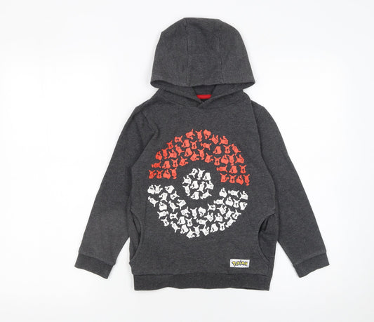 Character.com Boys Grey Pokemon Hoodie 5-6 Years Pullover Fleece