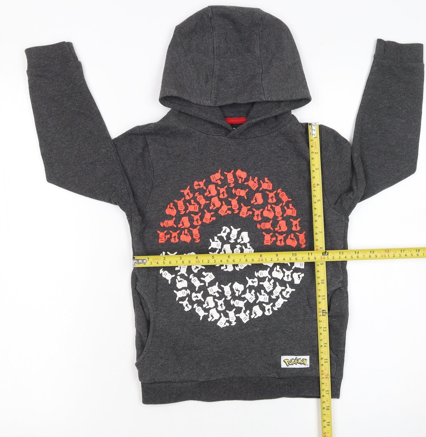 Character.com Boys Grey Pokemon Hoodie 5-6 Years Pullover Fleece