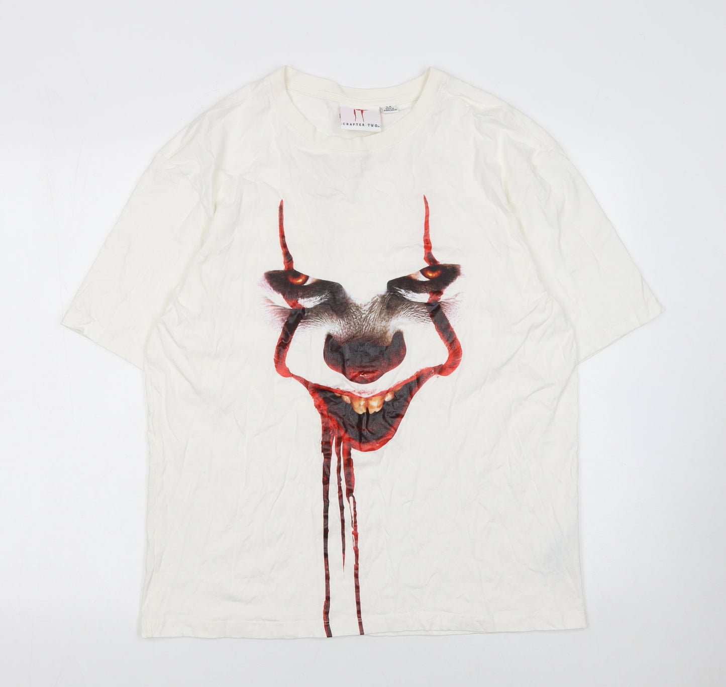 IT Chapter Two Men's White Horror Graphic T-Shirt Size M