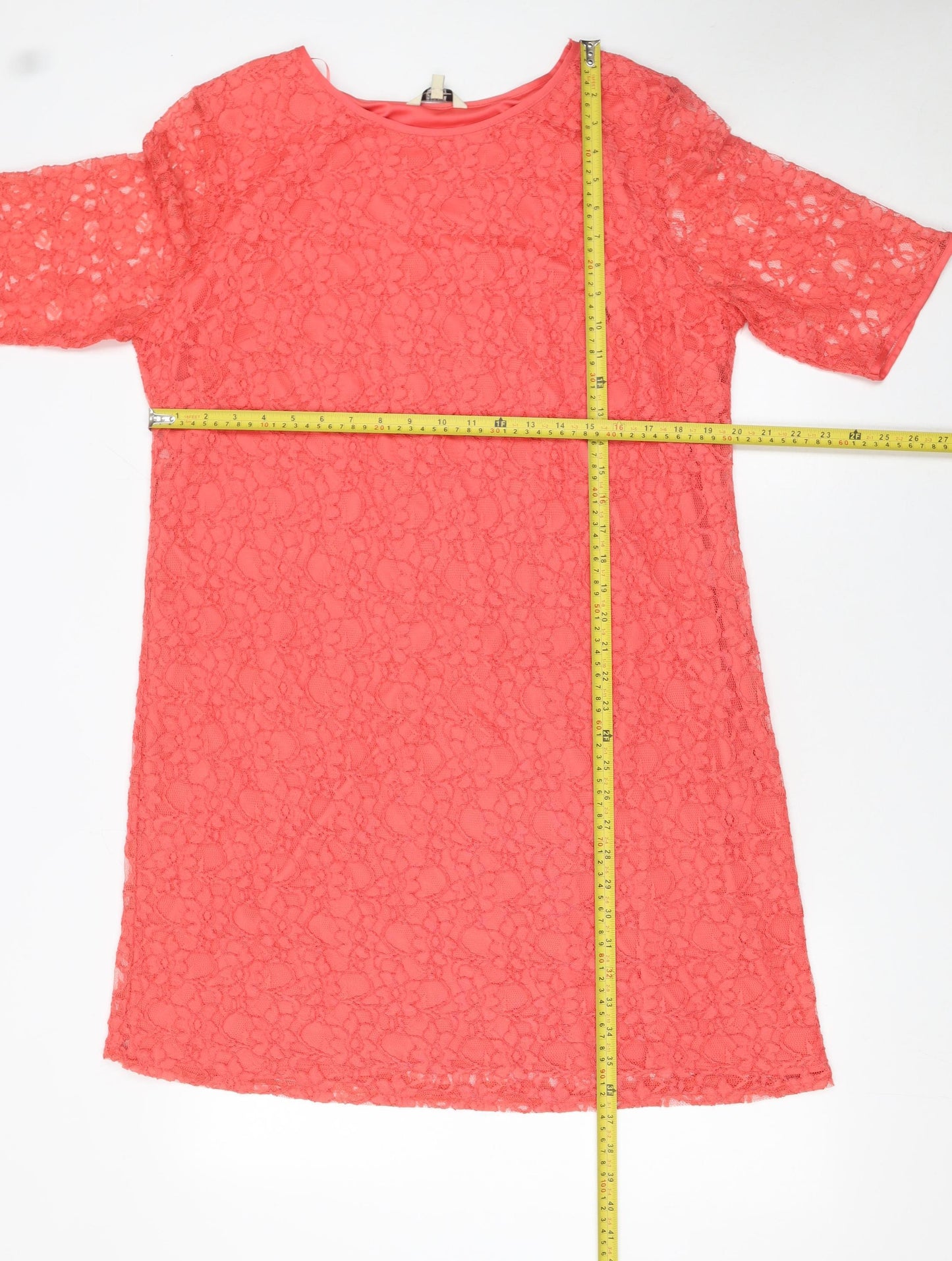 Matalan Women’s Pink Lace Shift Dress Size 18 Knee Length