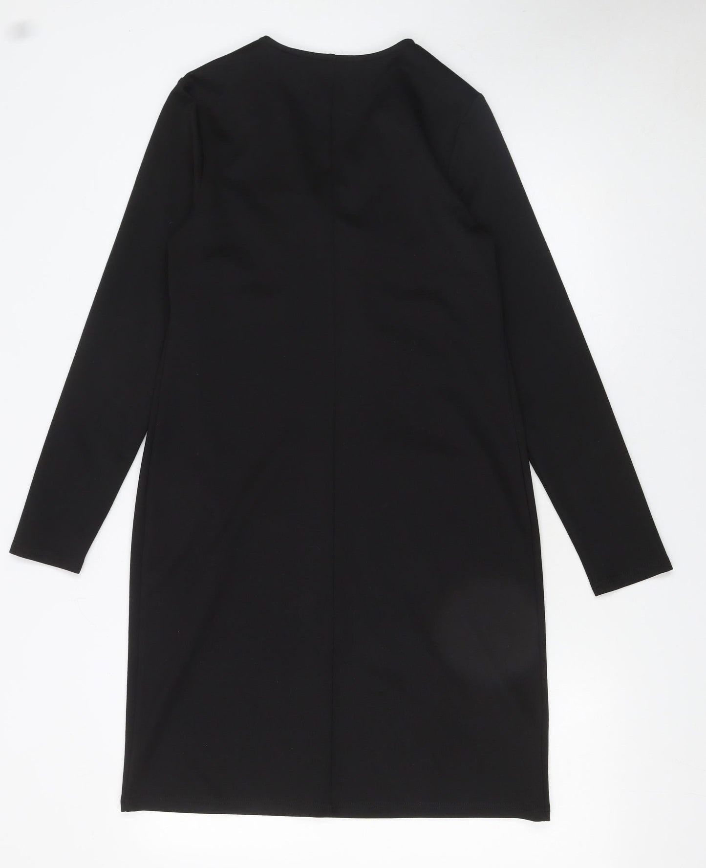 Papaya Women Black Size 8 Shift Zip Knee Length Business Dress