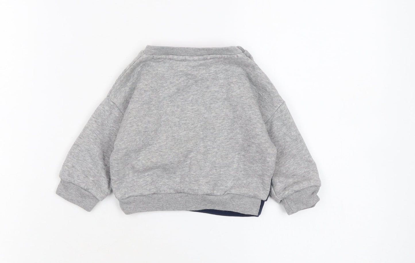 adidas Unisex Baby Grey Colourblock Logo Pullover Sweatshirt 0-3 Months