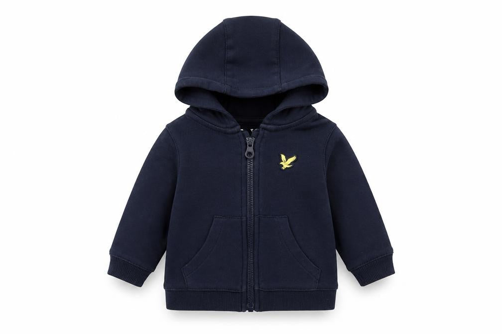 Lyle & Scott Unisex Baby Blue 0-3 Months Hooded Cotton Zip Jacket