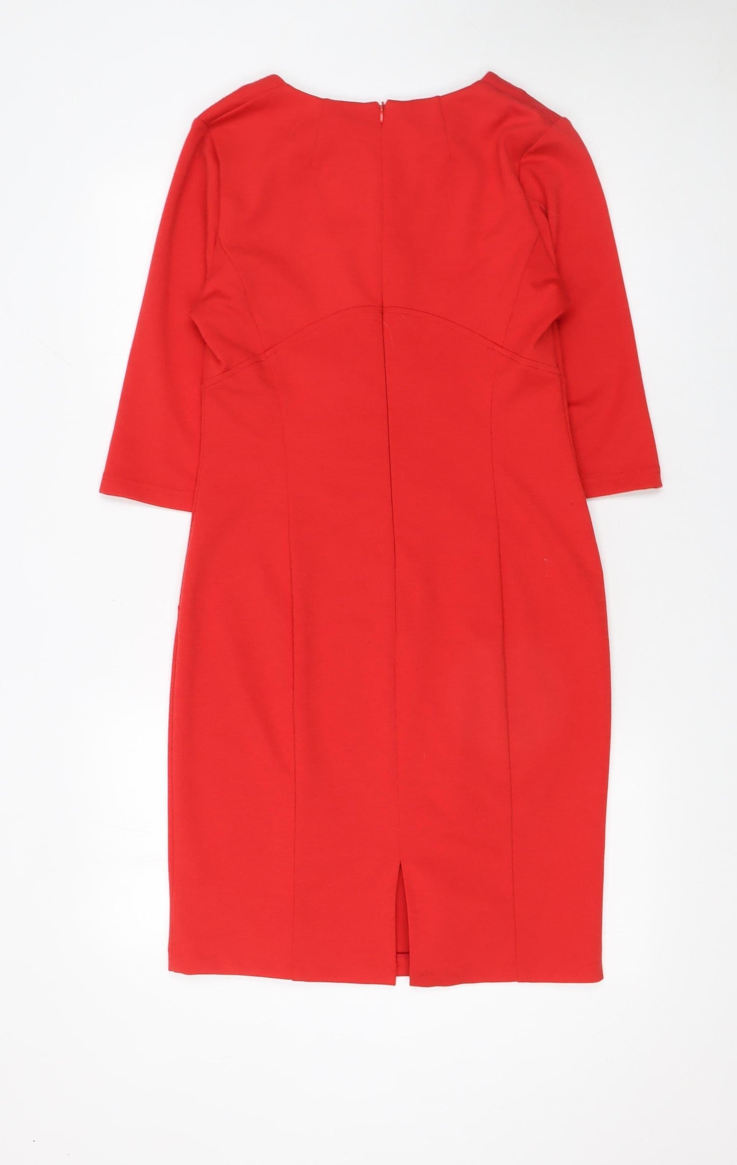 Dunnes Women Red Sheath Knee Length Work Dress Size 14