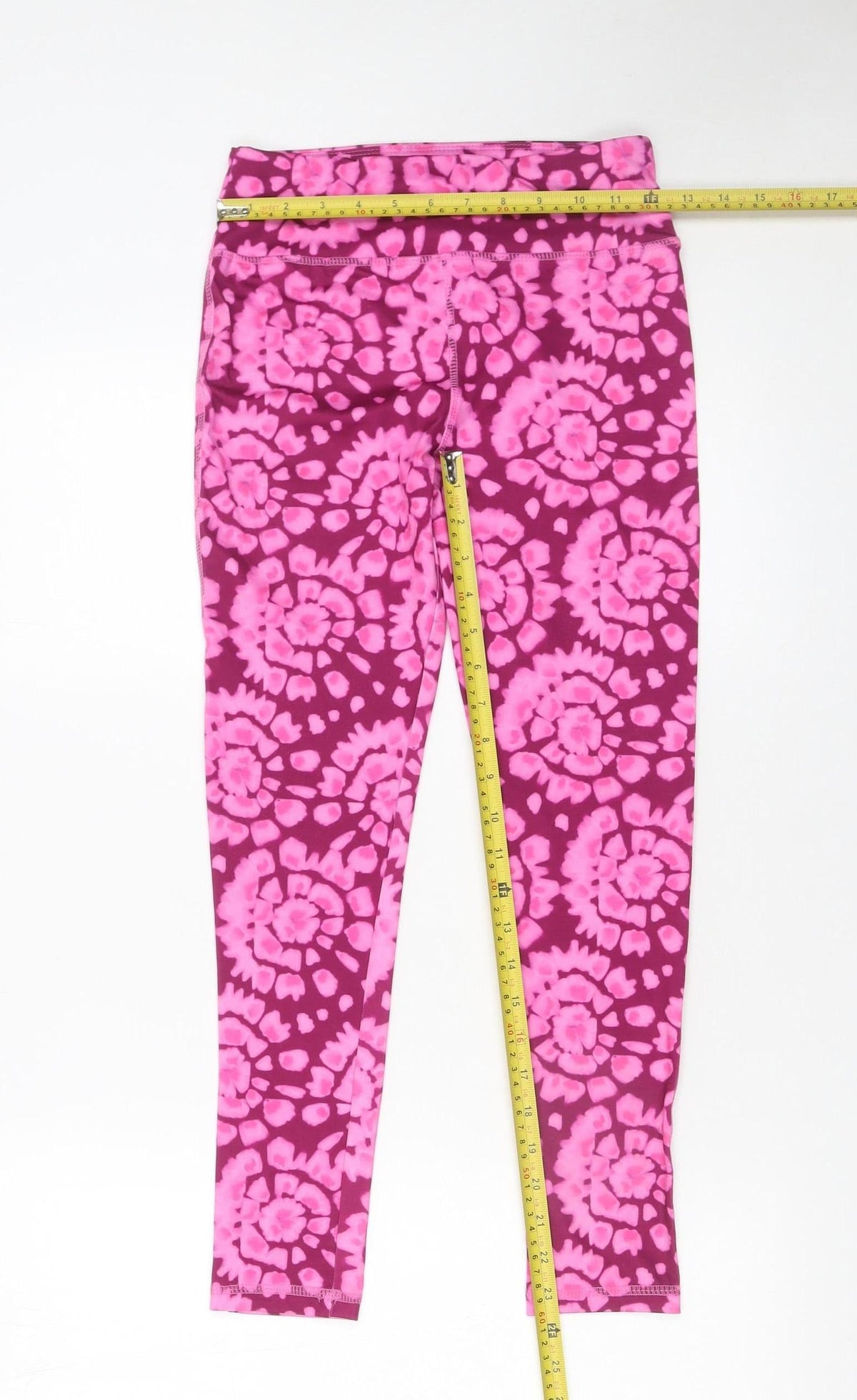 Dunnes Stores Girls Pink Tie Dye Stretch Leggings 10-11 Years