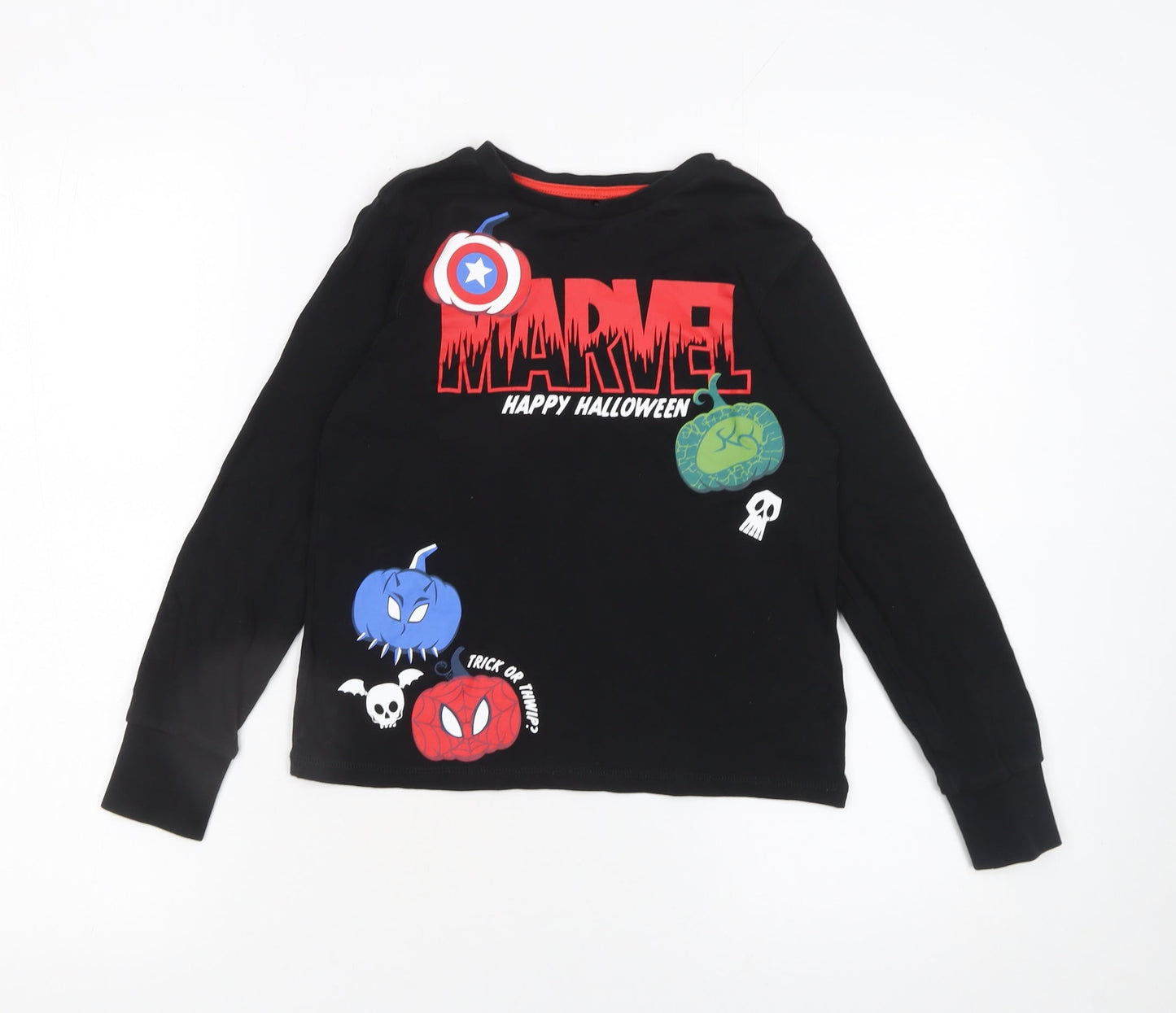 Marvel Boys Black Long Sleeve Halloween T-Shirt by George 8-9 Years