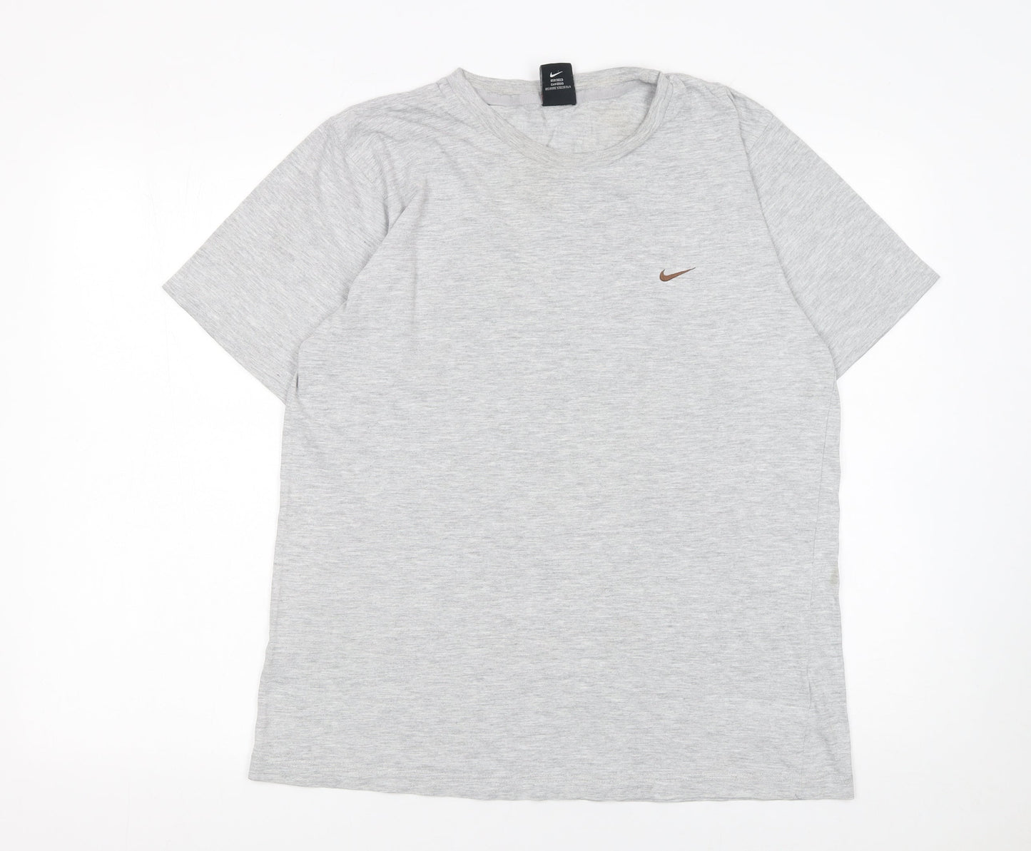 Nike Men's Grey Short Sleeve Crew Neck Cotton T-Shirt Size M