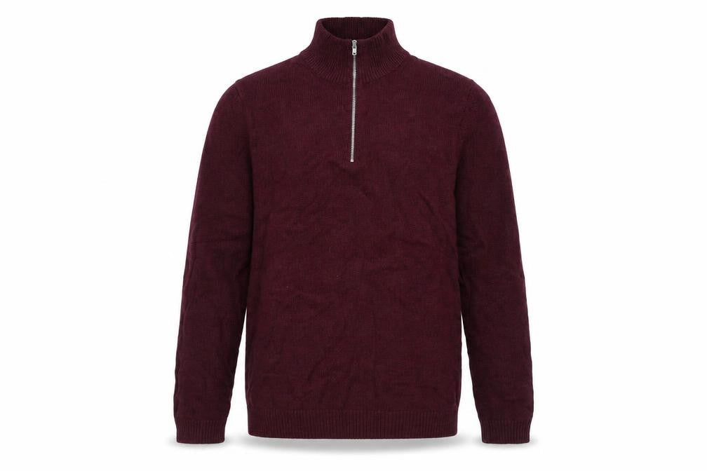 ASOS DESIGN Men’s Red High Neck 1/2 Zip Jumper Size S