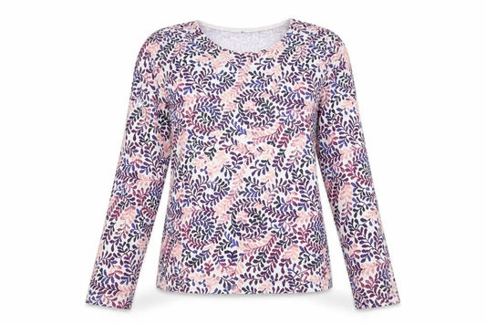 Karen Scott Women's Multicoloured Floral Long Sleeve T-Shirt Medium