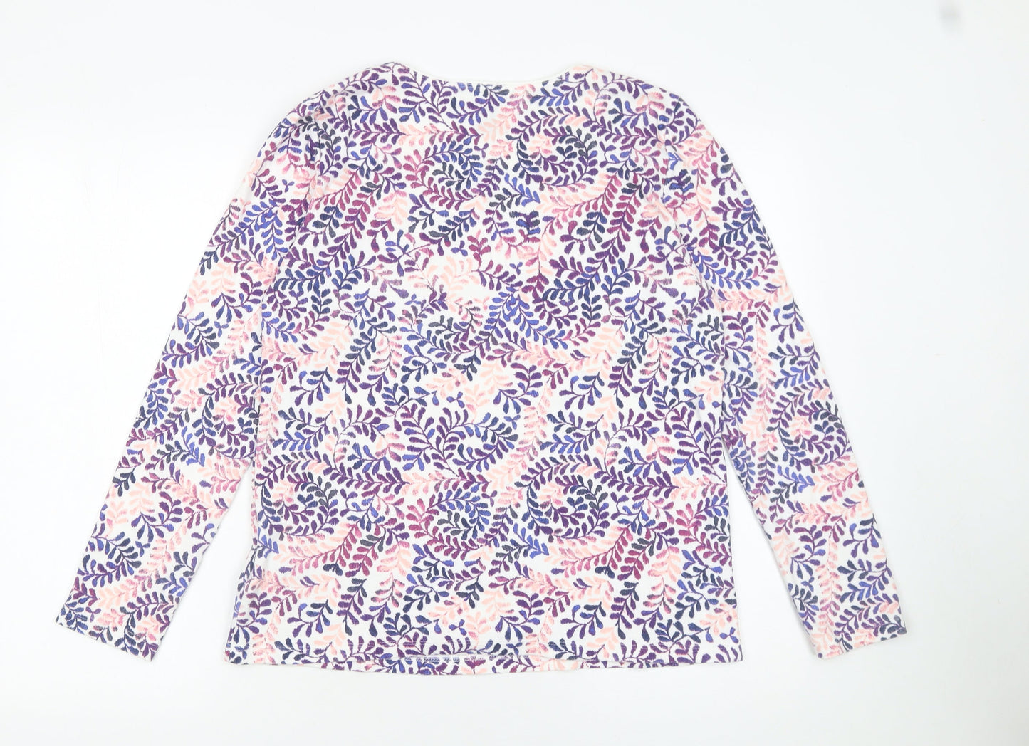 Karen Scott Women's Multicoloured Floral Long Sleeve T-Shirt Medium
