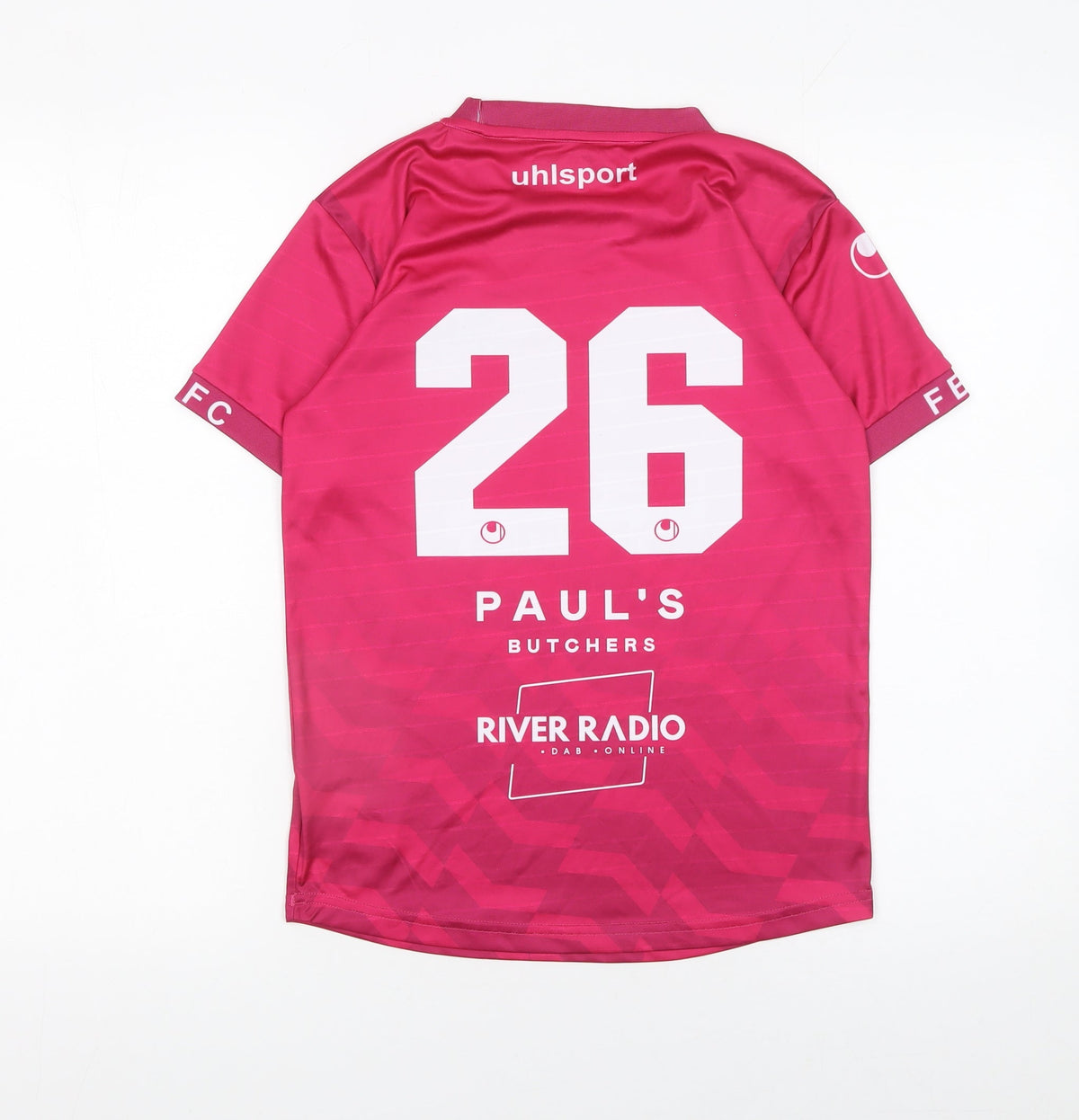 Uhlsport Boys Pink Football Club Jersey T-Shirt 12-13 Years