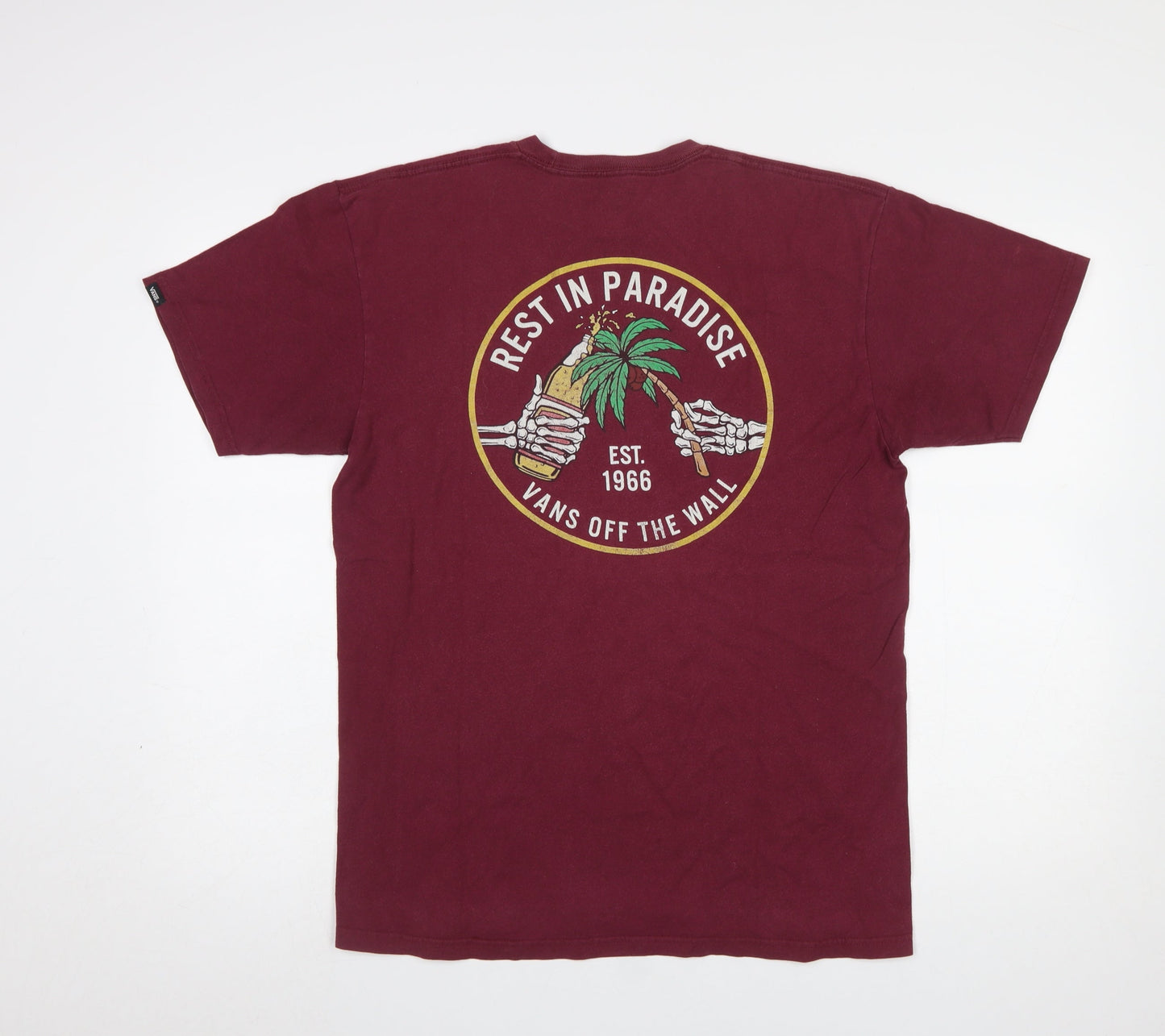 Vans Men's Burgundy Classic Fit Graphic Print T-Shirt Size M