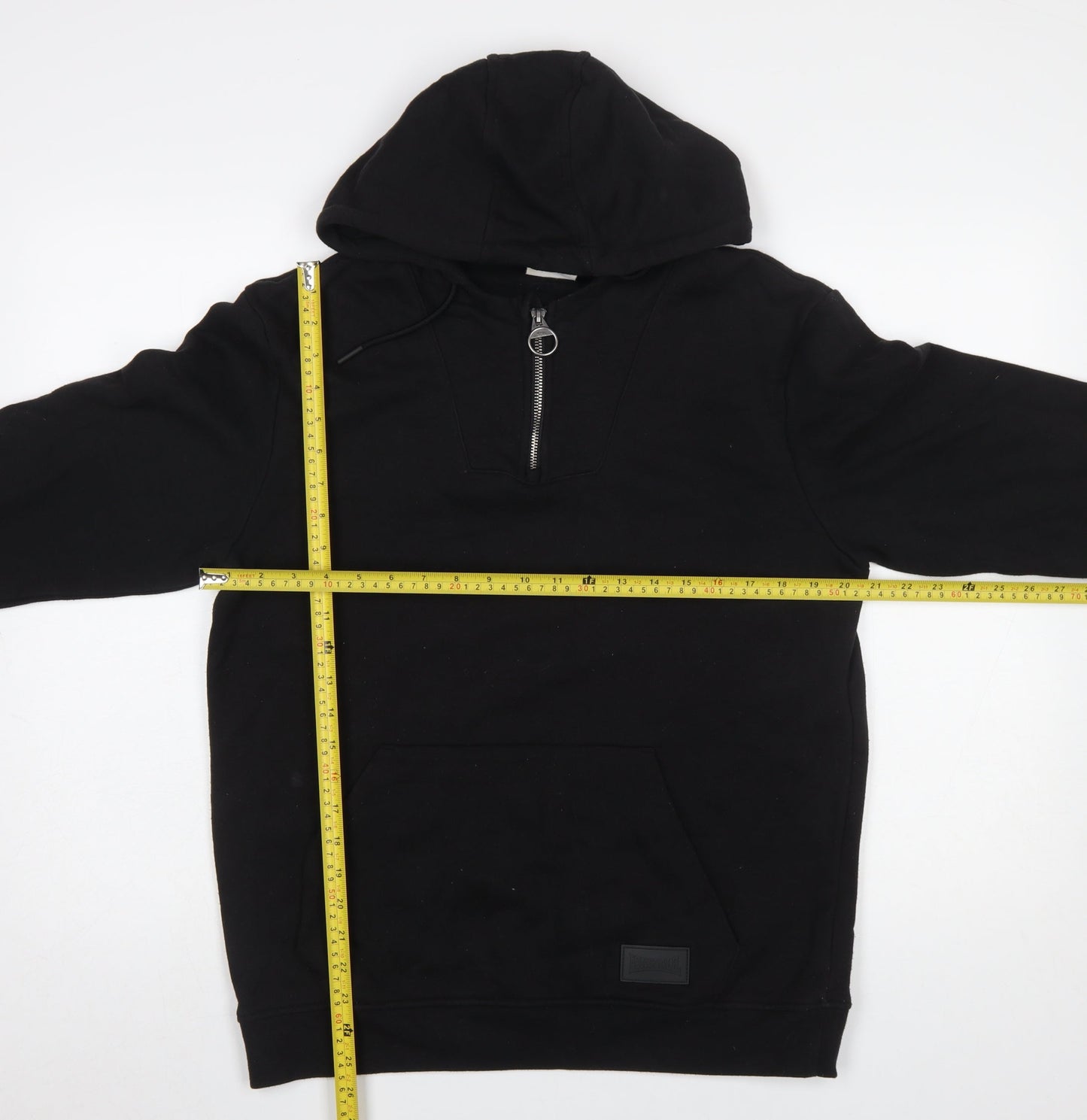Lonsdale Women Black 1/4 Zip Hoodie Size 12 Cotton Blend