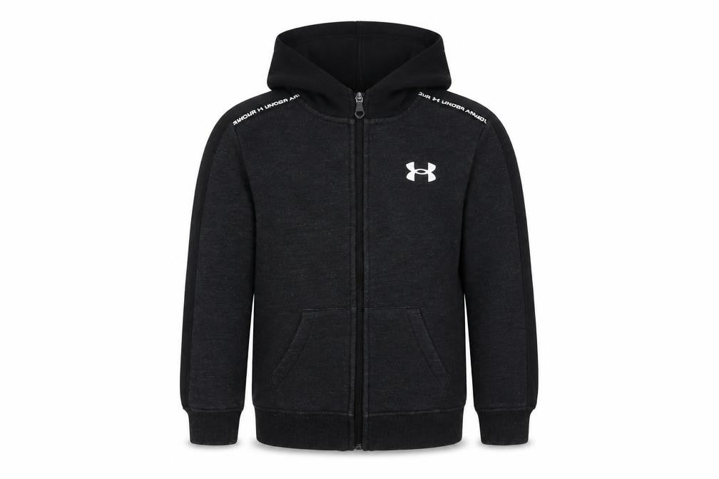 Under Armour Boys Black Full Zip Hoodie 5-6 Years Cotton Blend