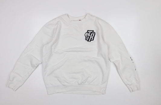 Mitchell & Ness Men's White L Pullover Sweatshirt Crew Neck Logo Sports Style