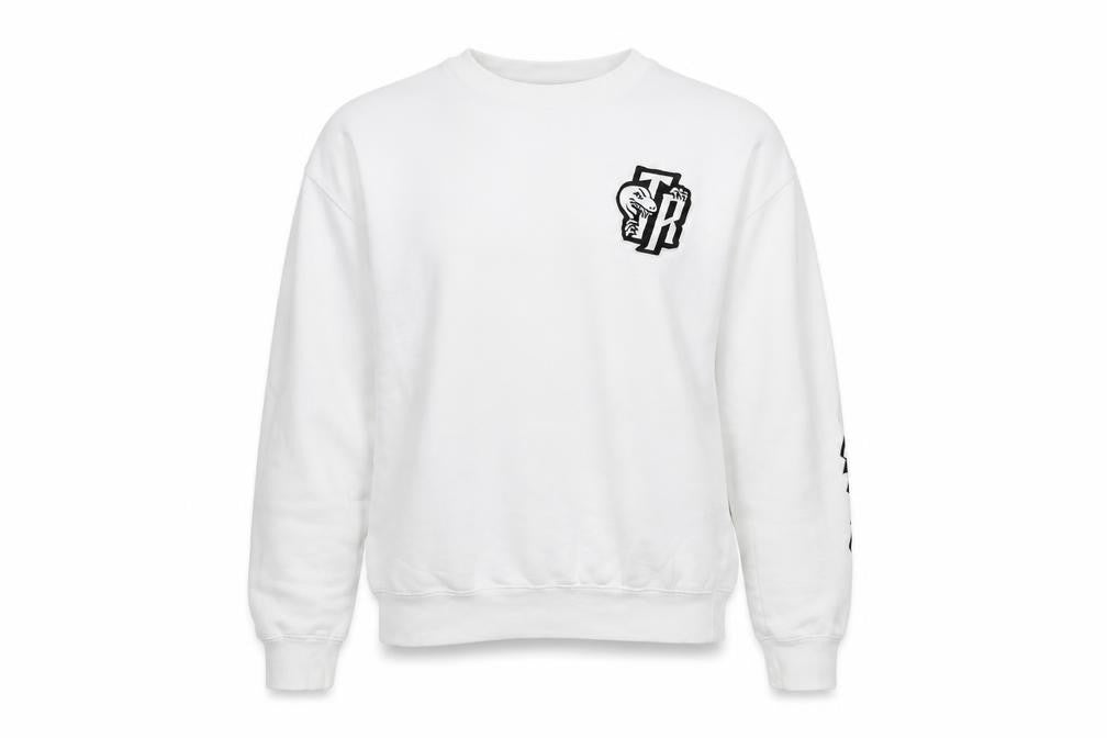 Mitchell & Ness Men's White L Pullover Sweatshirt Crew Neck Logo Sports Style