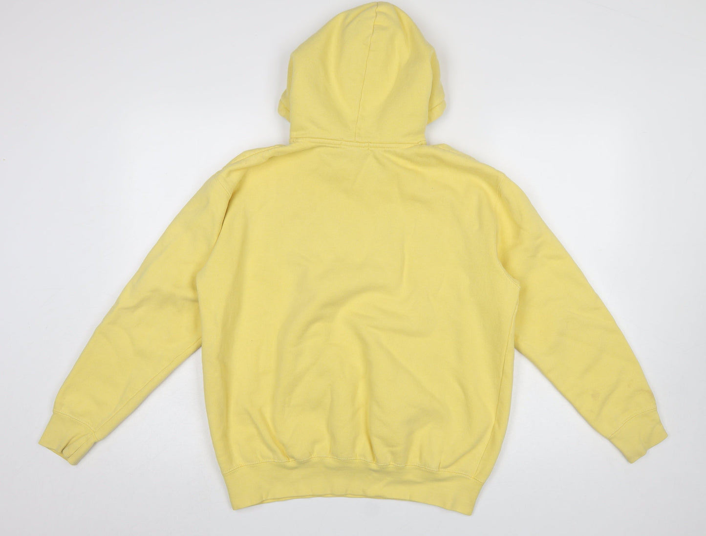RAG Womens Yellow Hoodie Small Pullover New York Graphic Cotton Blend