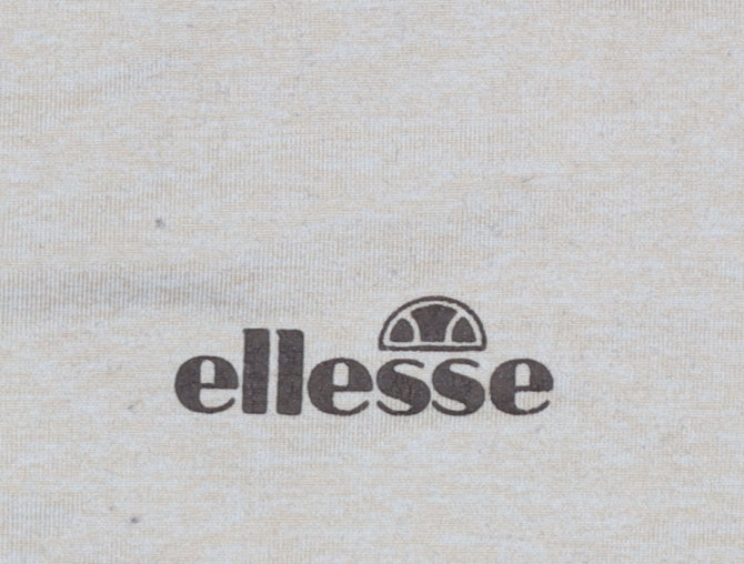 Ellesse Womens Beige Long Sleeve 1/4 Zip Activewear Top Size L