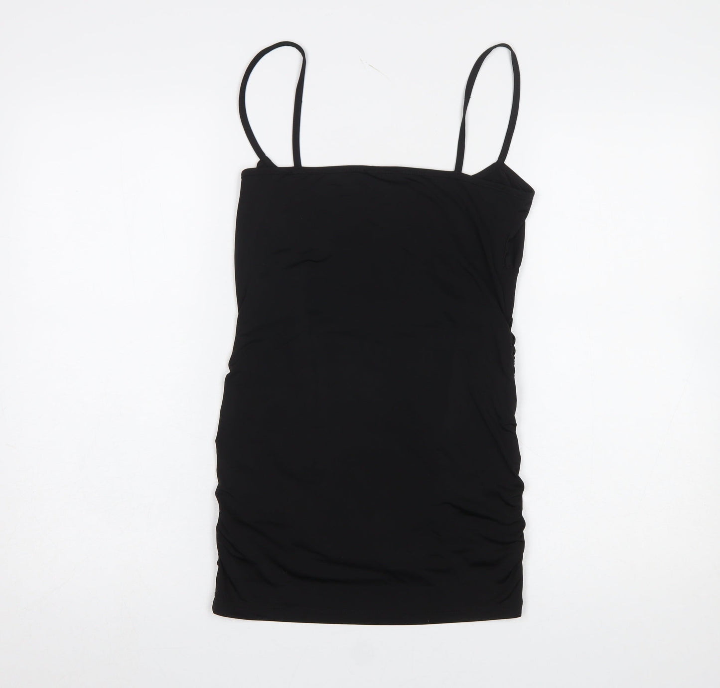 PrettyLittleThing Women Black Size 10 Bodycon Ruched Dress
