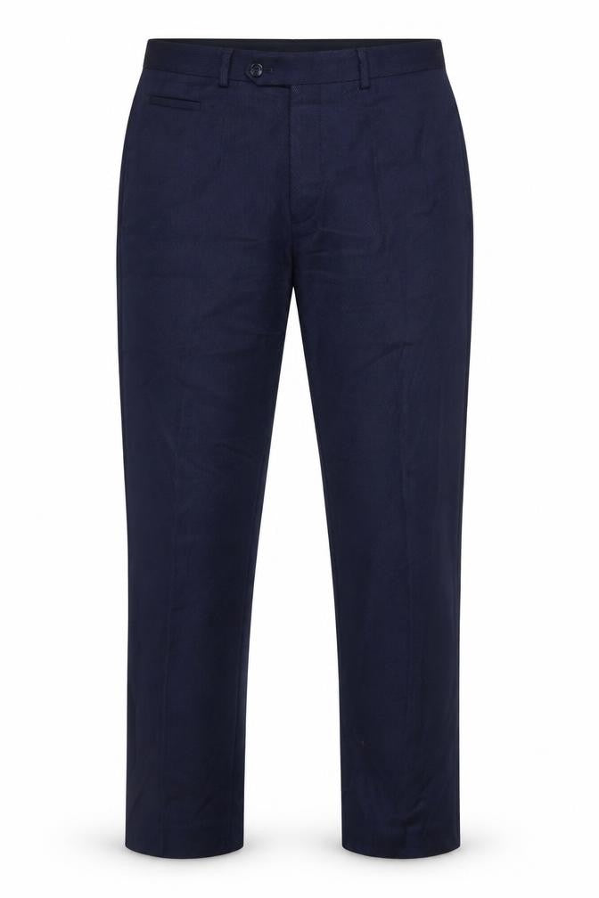 Remus Uomo Men's Blue 32R Slim Fit Wool Blend Dress Trousers
