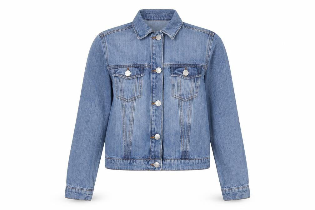 Miss Selfridge Women Blue Denim Basic Jacket UK 4 Long Sleeve Casual