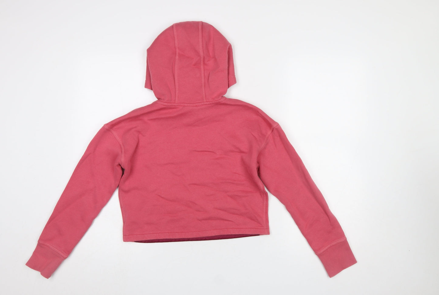 Nike Girls Pink Pullover Hoodie Size 146 Cotton Fleece Logo Graphic