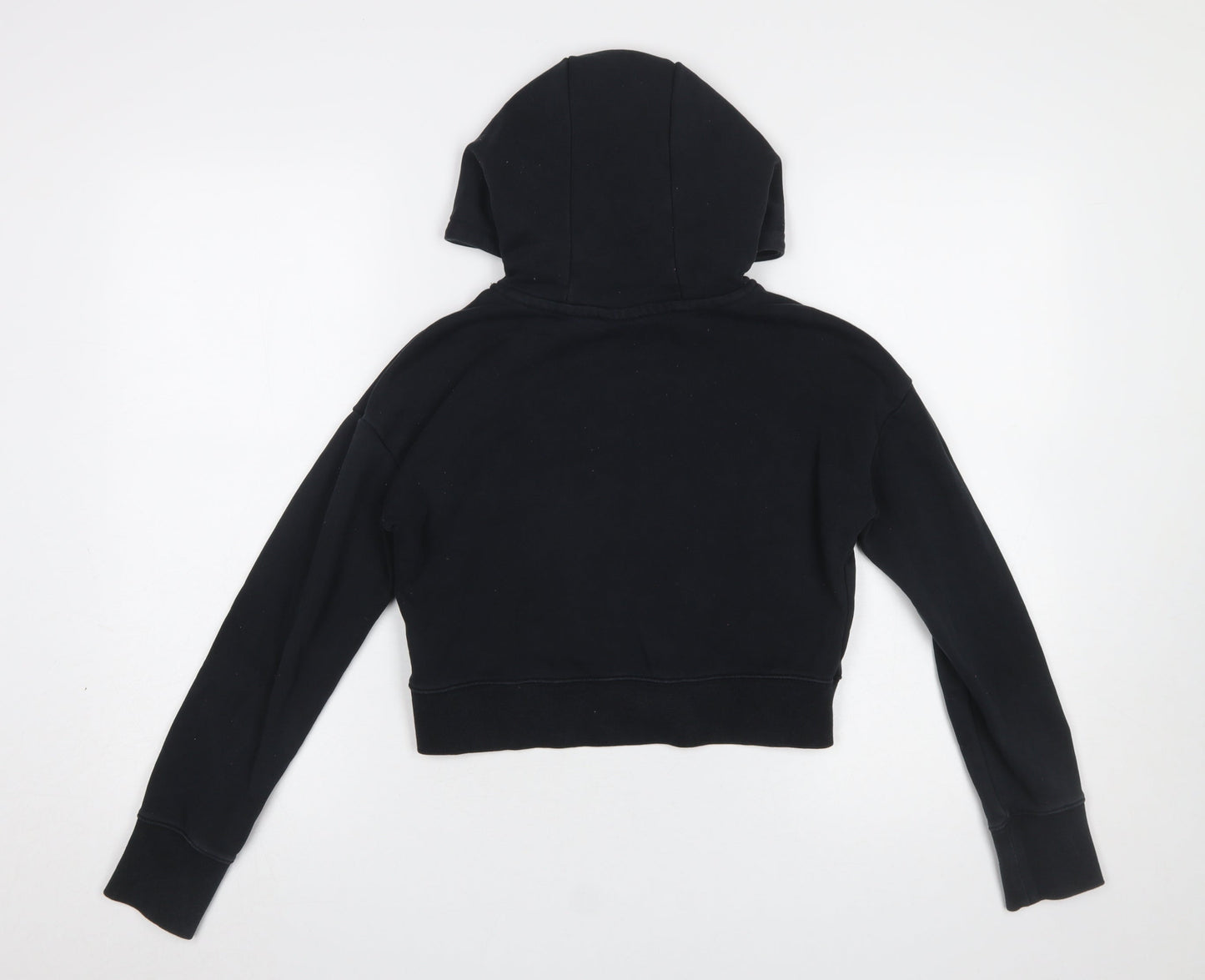 Nike Girls Black Pullover Hoodie Size 146cm Logo Fleece Sweatshirt
