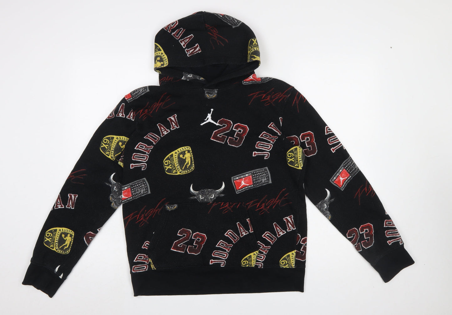 Jordan Boys Black Graphic Pullover Hoodie XL 13-15 Years Fleece
