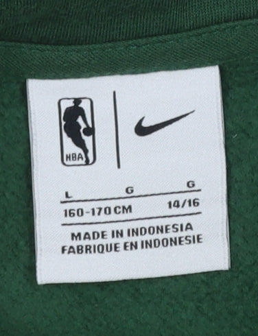 Nike Boys Green Bucks Hoodie Size 14/16 L Pullover Cotton Blend NBA Sweatshirt