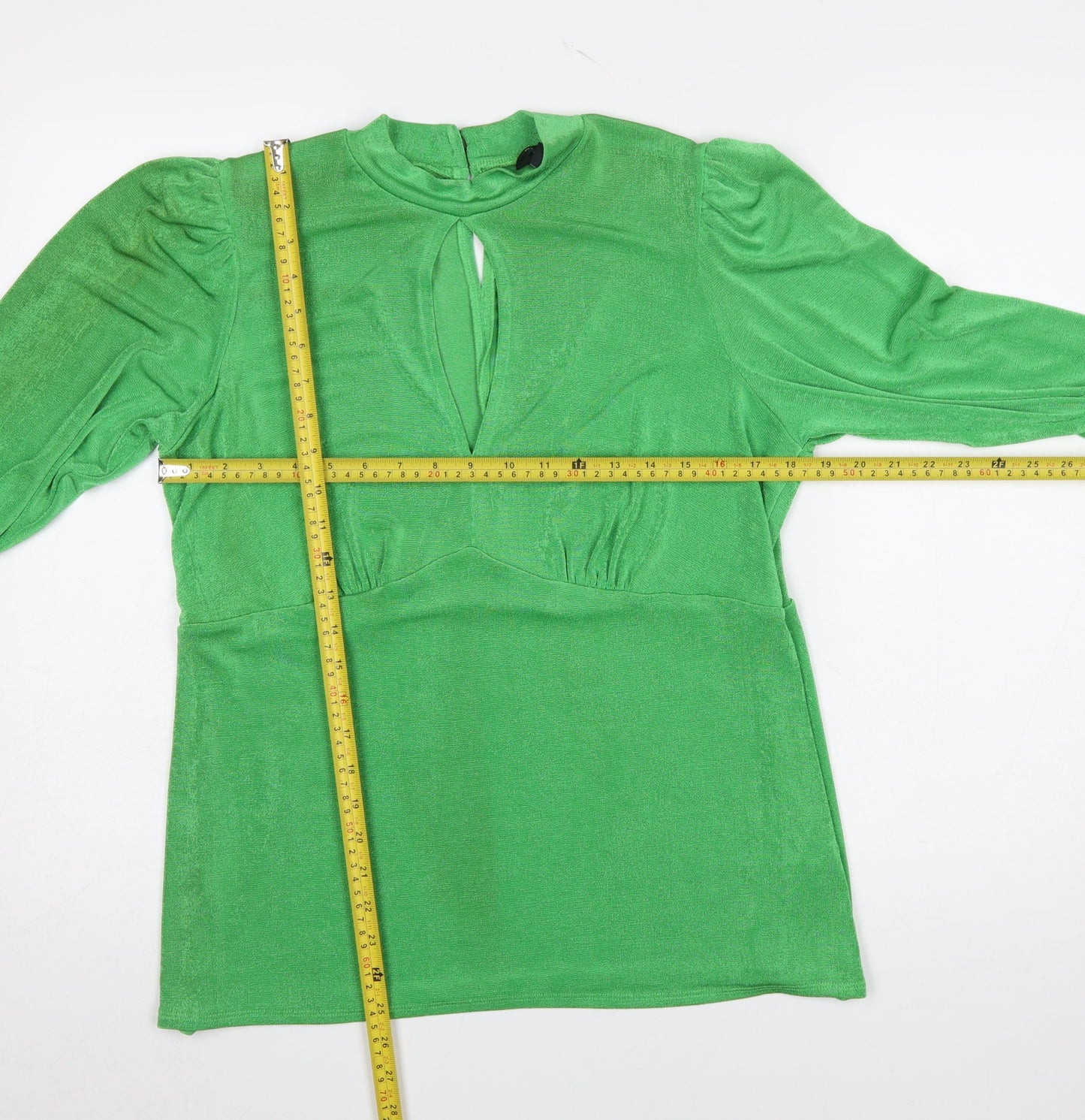 New Look Women's Green Long Sleeve Keyhole Tunic Blouse Size 18