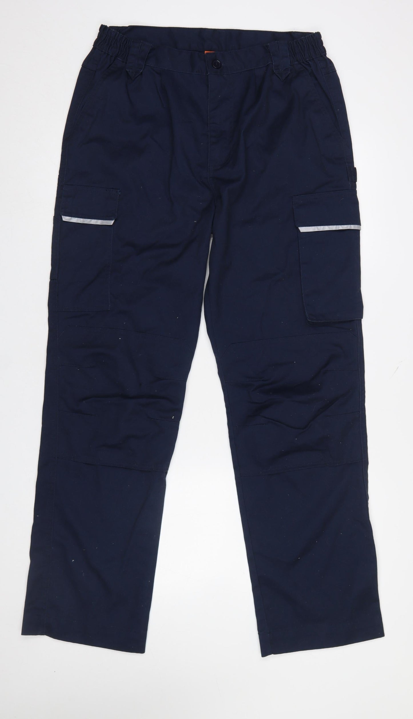 Result Work-Guard Men's Navy Cargo Trousers Size L 36in Polyester Cotton
